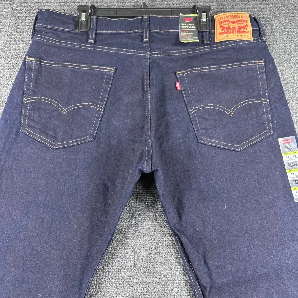 Levi's 502 Taper Jeans Mens 38x30 W38 L30 Indigo Blue Levi's Flex Stretch NWT